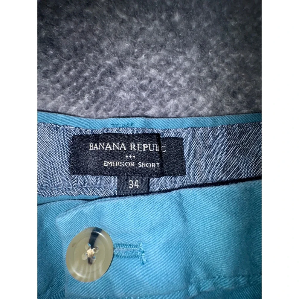 (A2) Banana Republic Emerson Chino Shorts Mens 34 Turquoise Blue Cotton 11